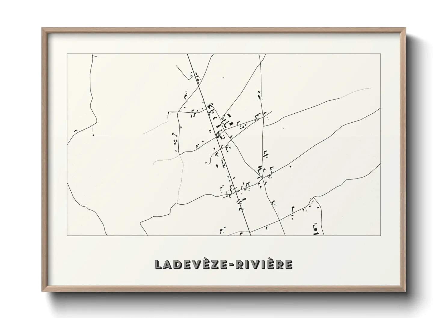 Une affiche de carte sur Ladevèze-Rivière