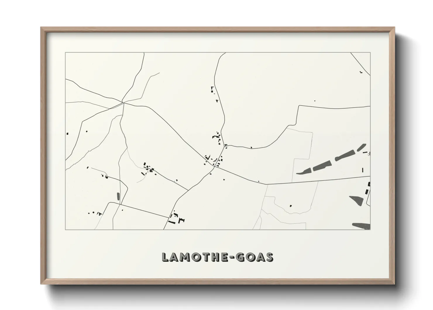 Une affiche de carte sur Lamothe-Goas