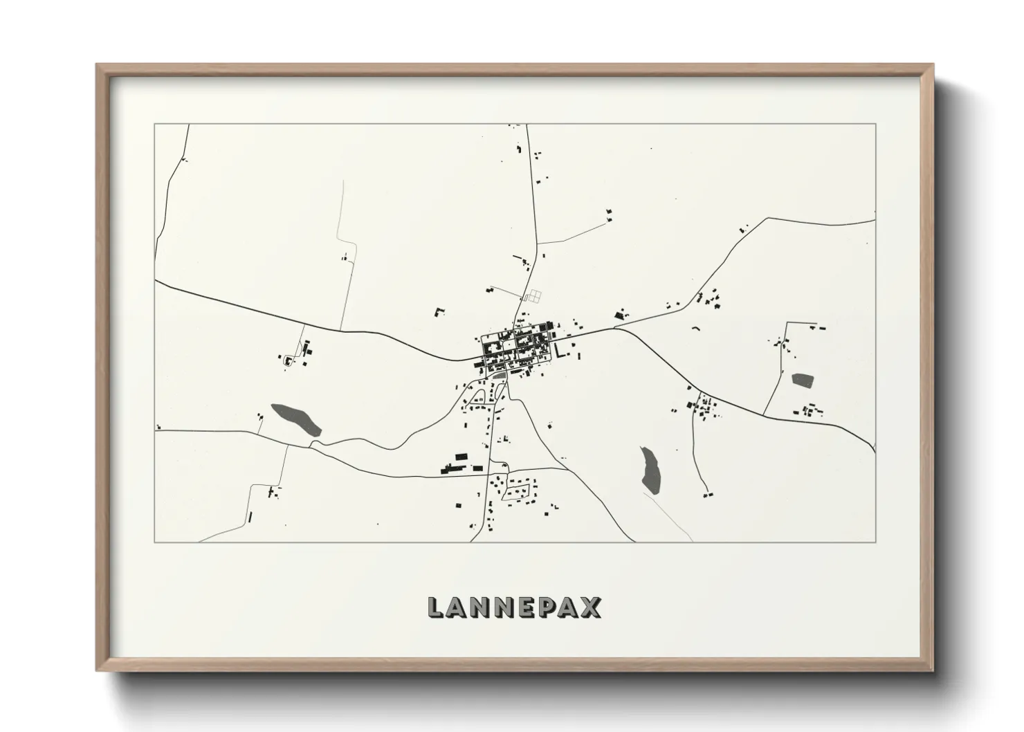 Une affiche de carte sur Lannepax