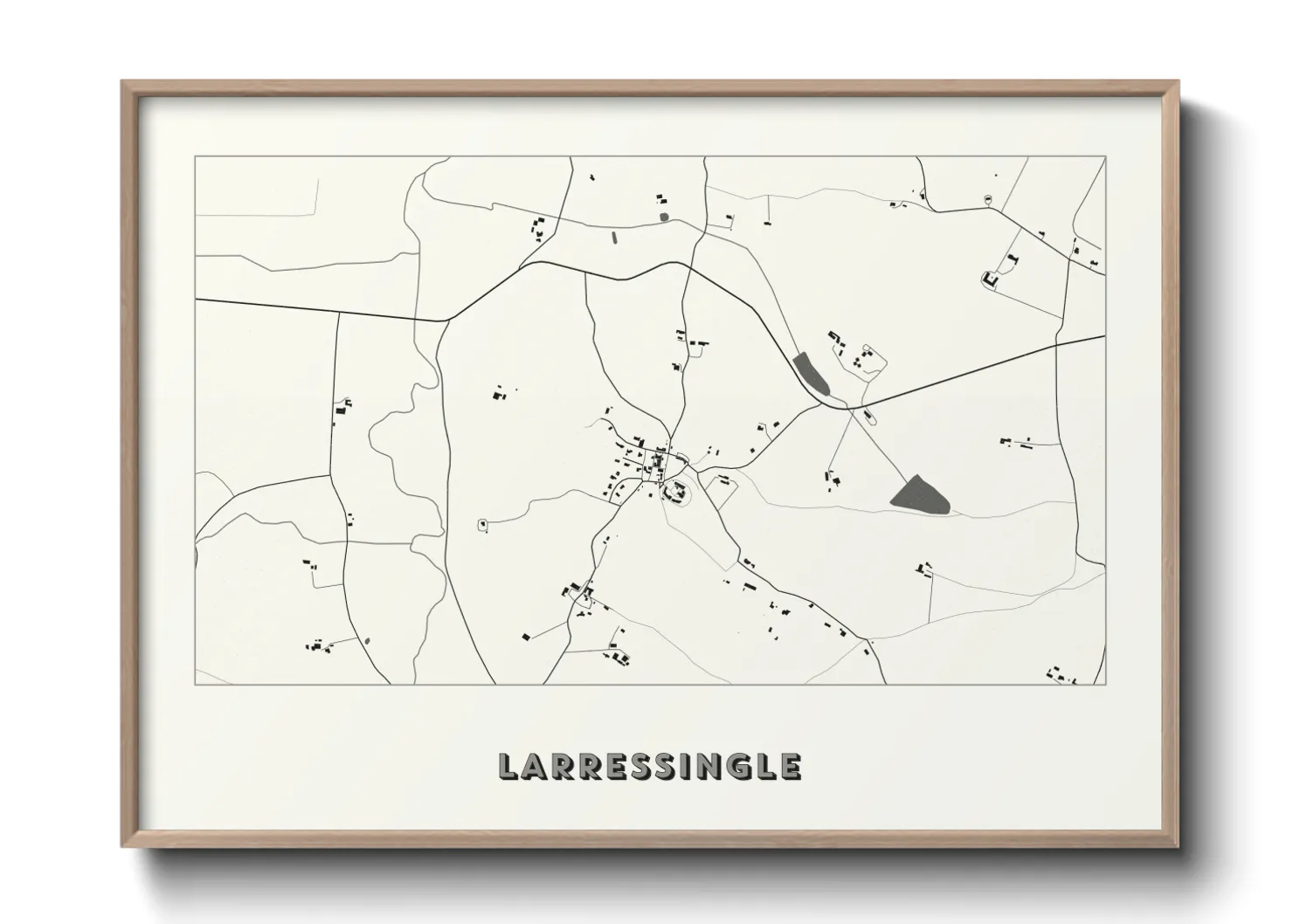 Une affiche de carte sur Larressingle