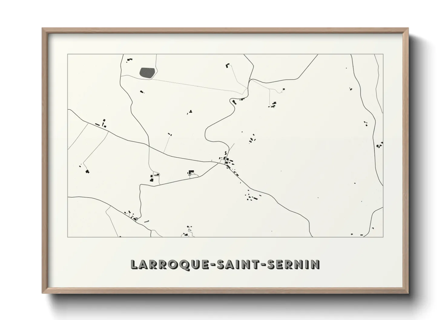 Une affiche de carte sur Larroque-Saint-Sernin