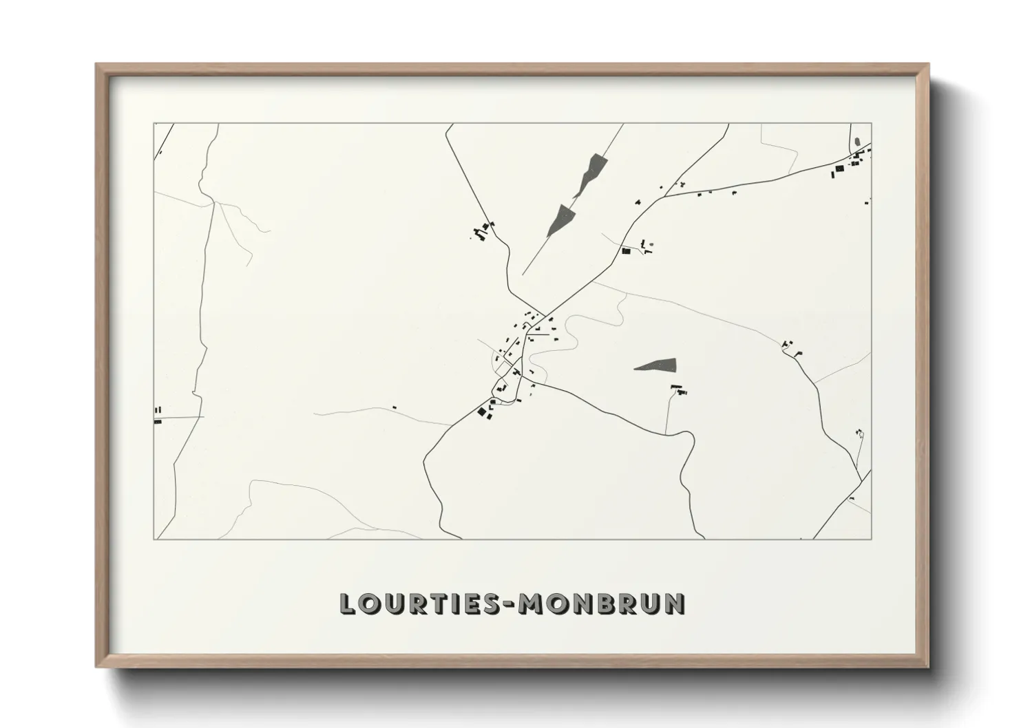 Une affiche de carte sur Lourties-Monbrun