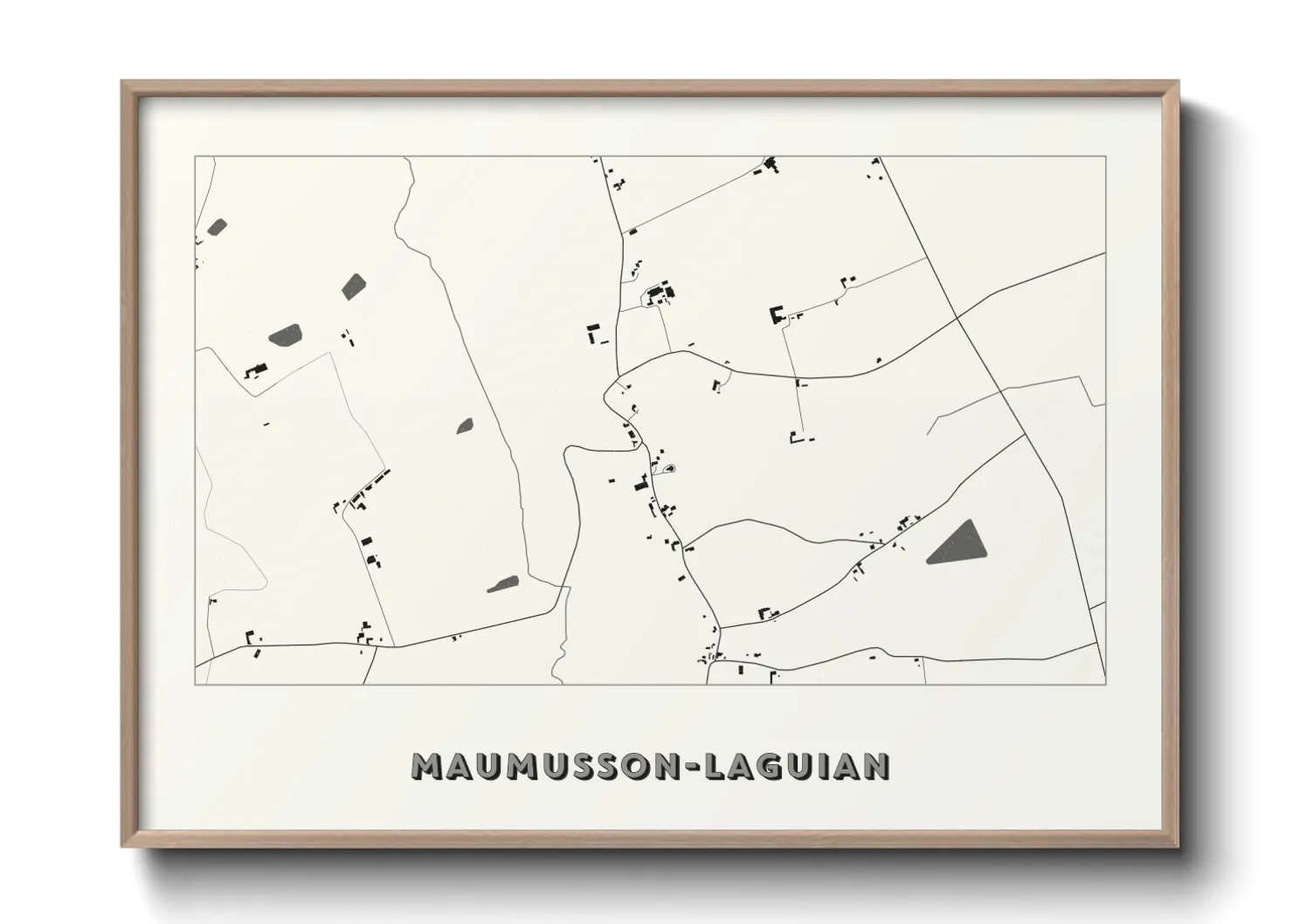 Une affiche de carte sur Maumusson-Laguian