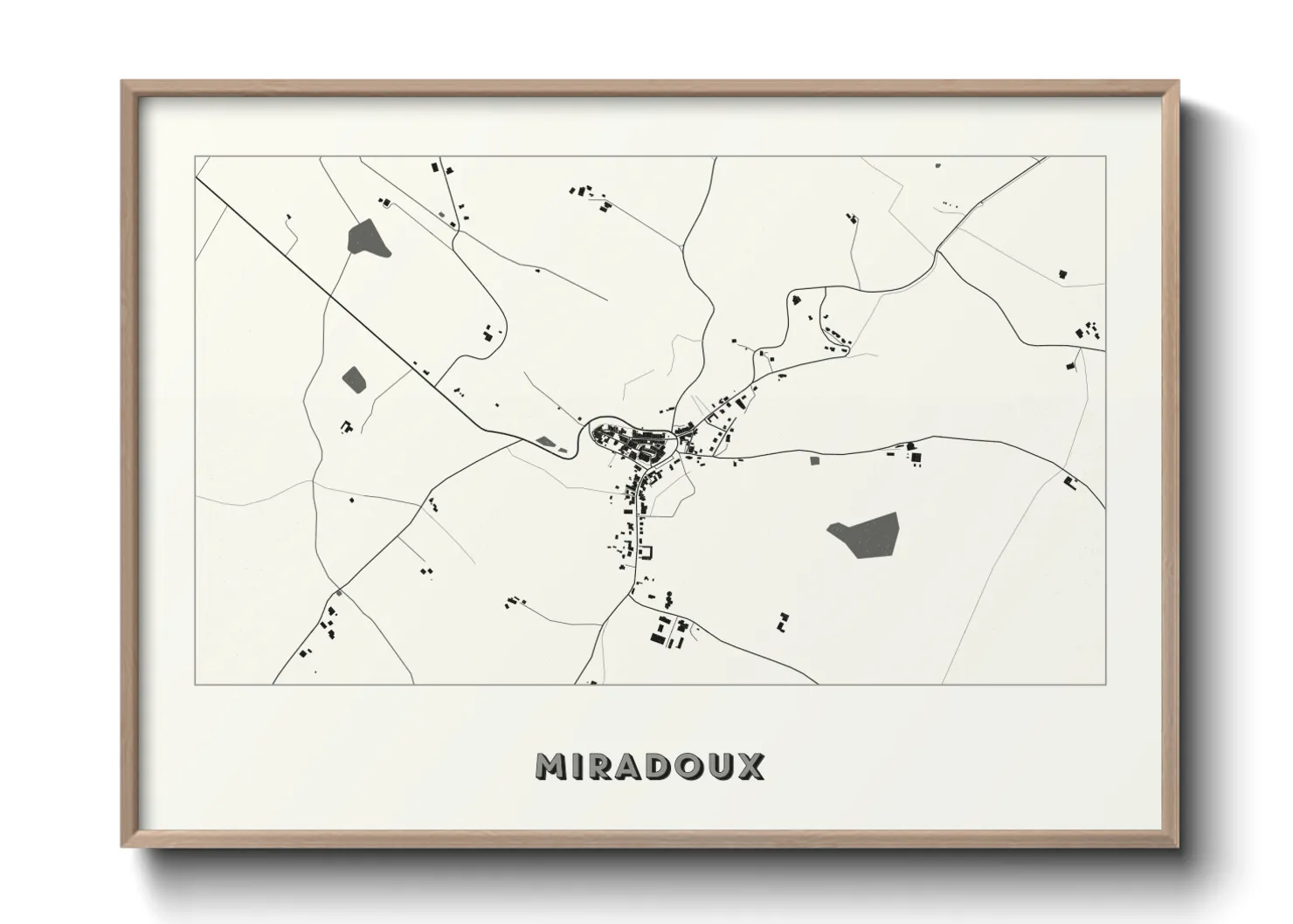 Une affiche de carte sur Miradoux