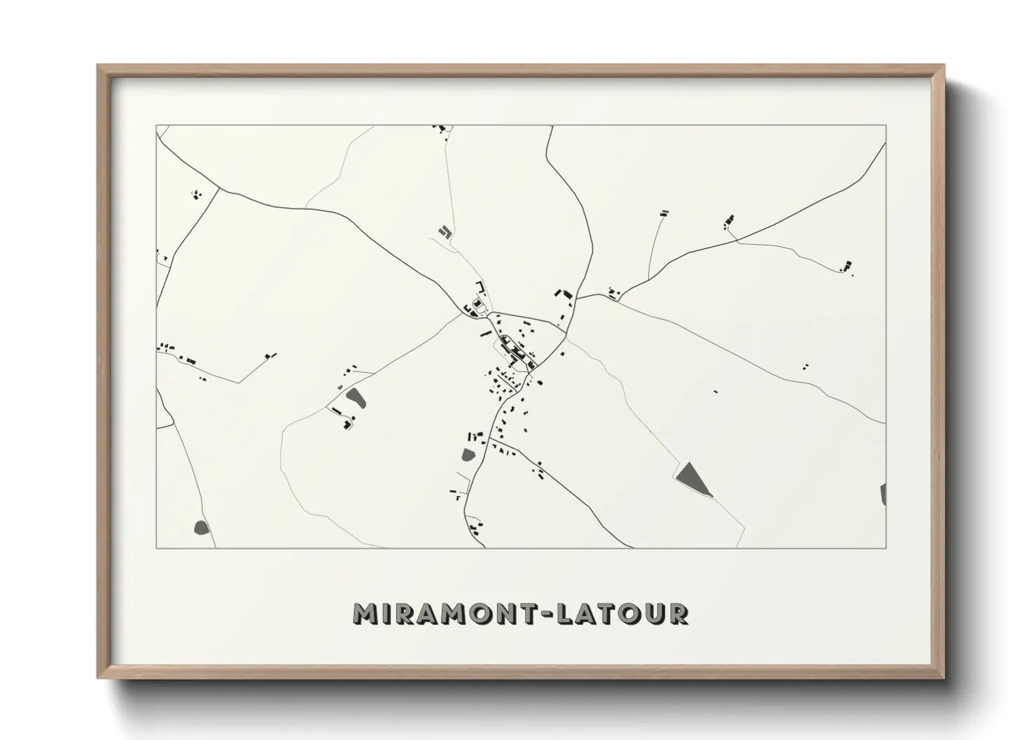 Une affiche de carte sur Miramont-Latour