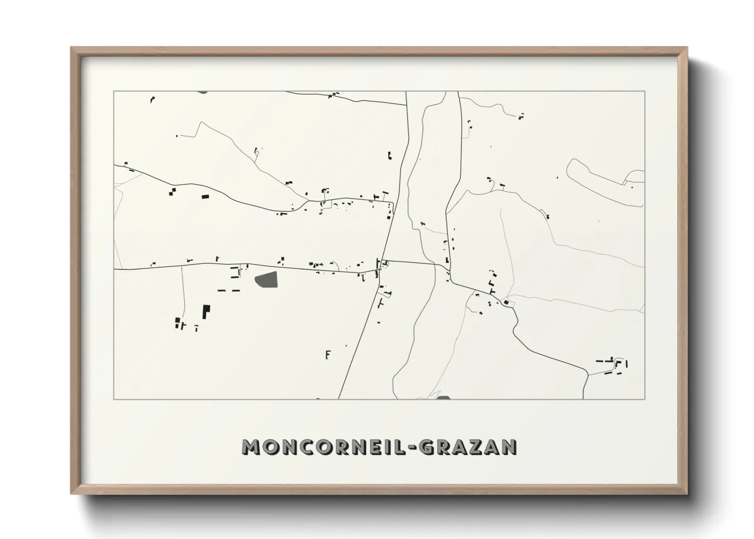 Une affiche de carte sur Moncorneil-Grazan
