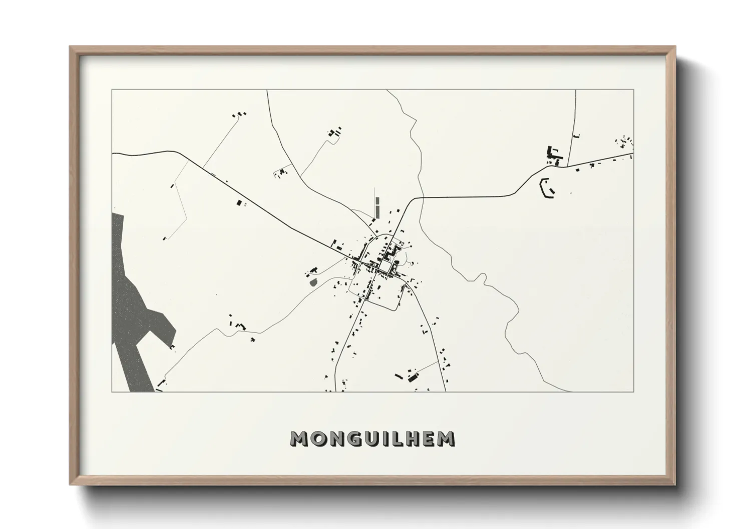 Une affiche de carte sur Monguilhem