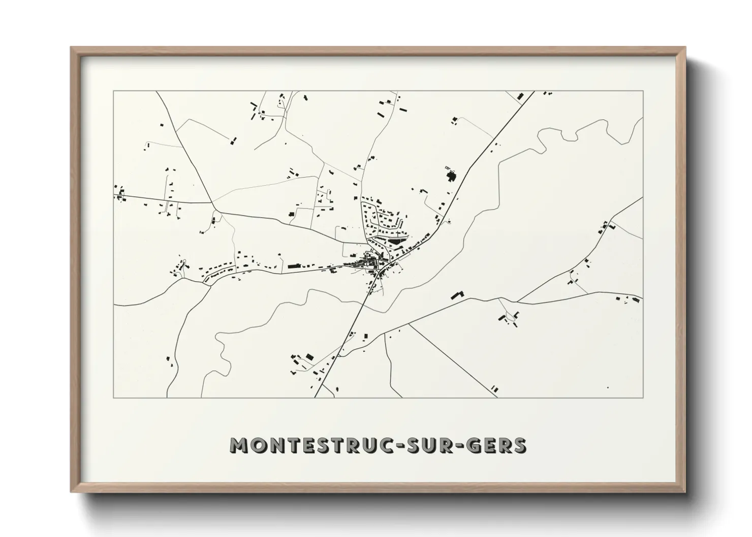 Une affiche de carte sur Montestruc-sur-Gers
