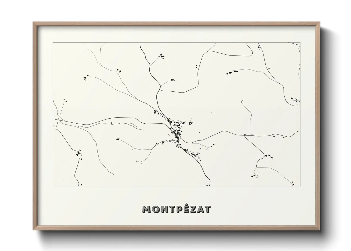Une affiche de carte sur Montpézat