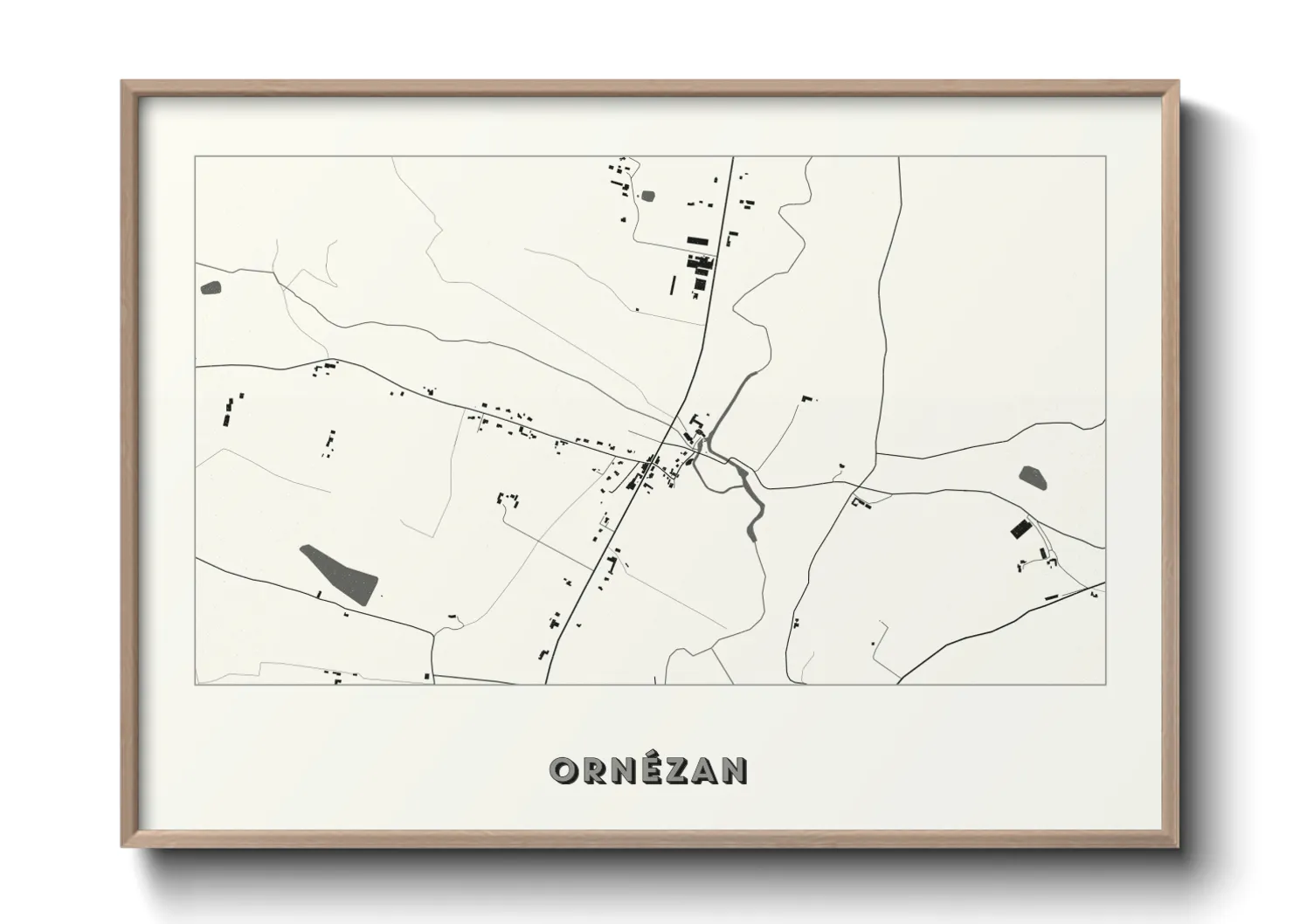 Une affiche de carte sur Ornézan