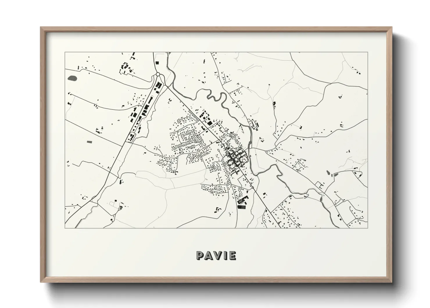 Une affiche de carte sur Pavie
