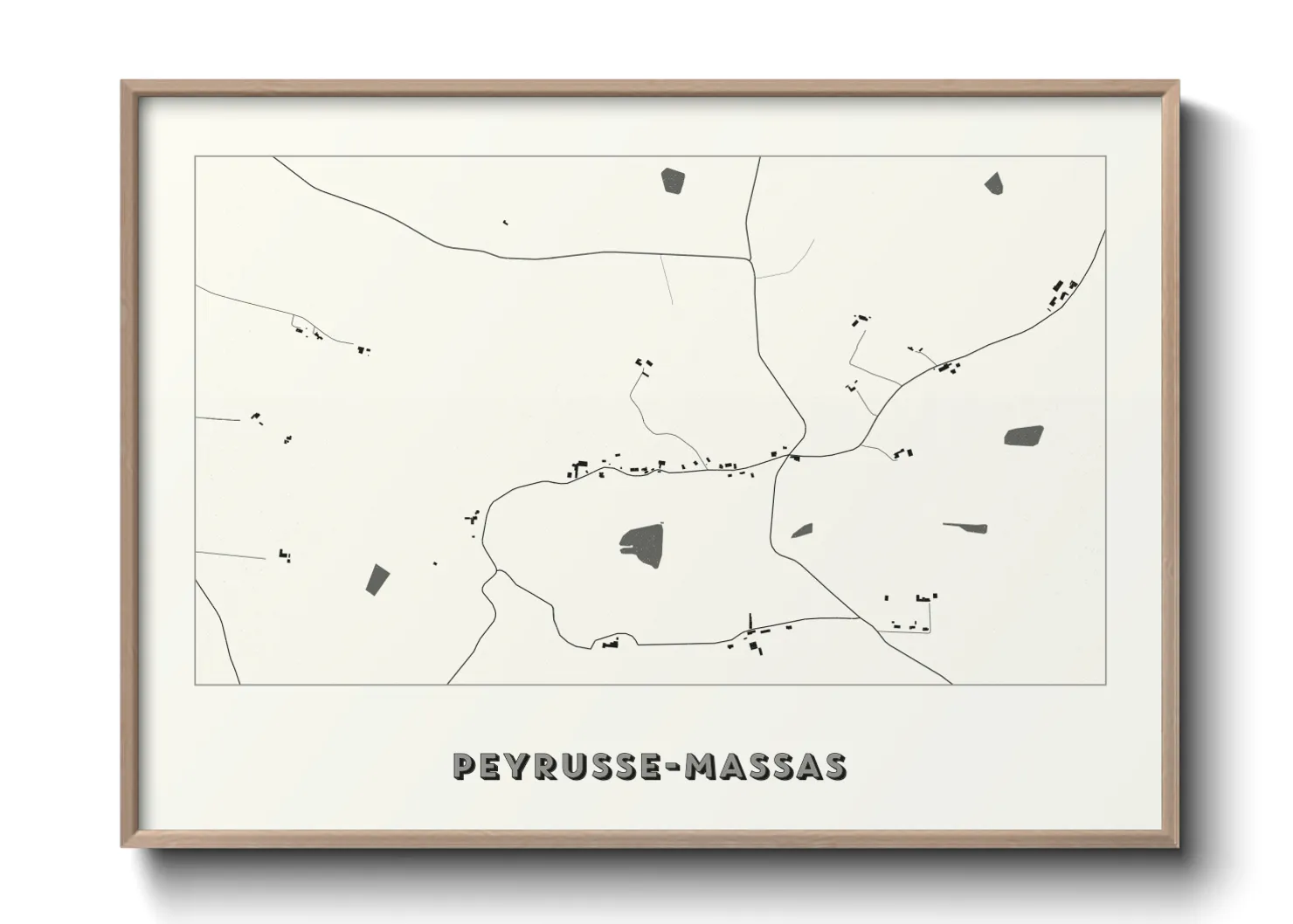 Une affiche de carte sur Peyrusse-Massas