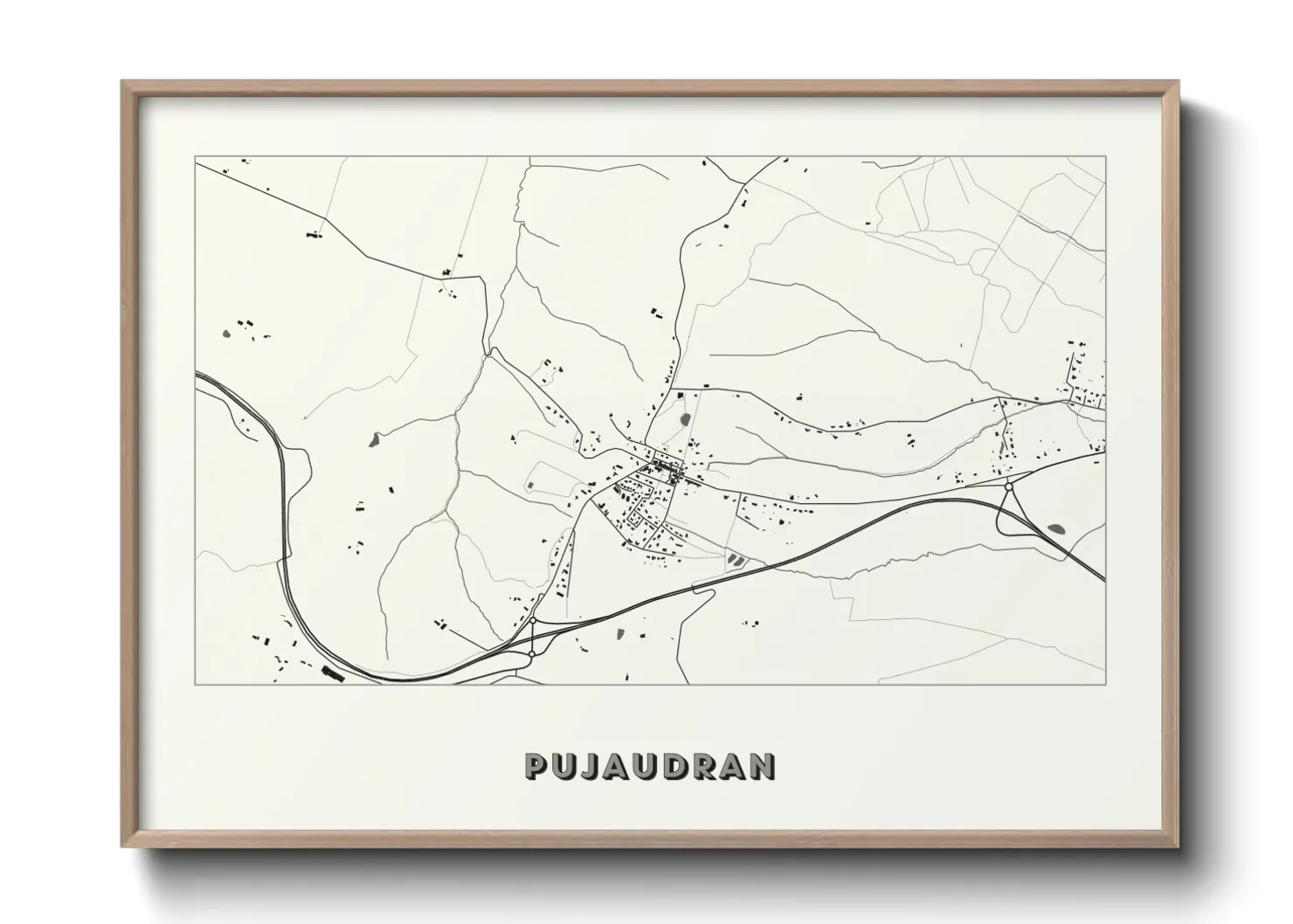 Une affiche de carte sur Pujaudran
