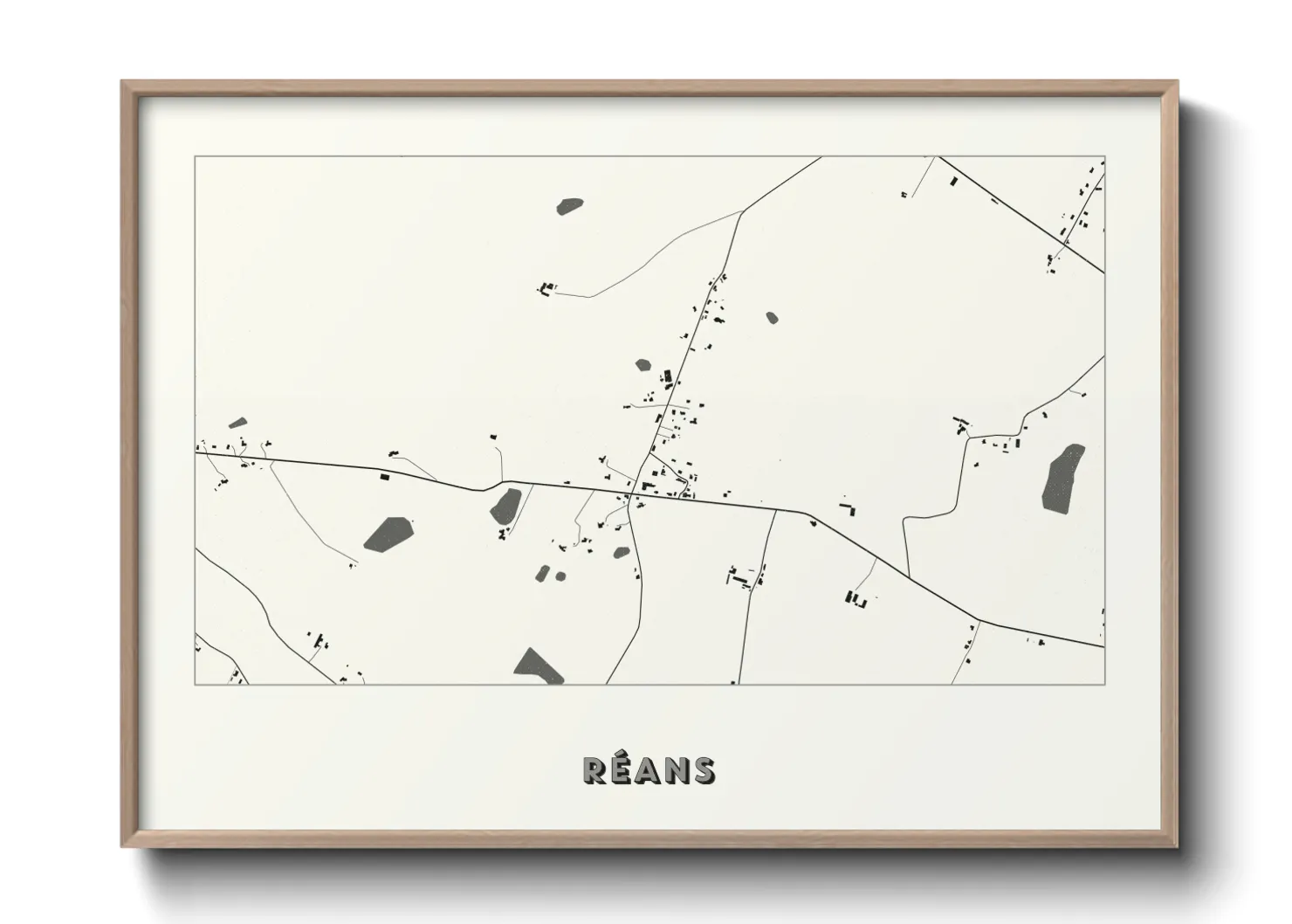 Une affiche de carte sur Réans