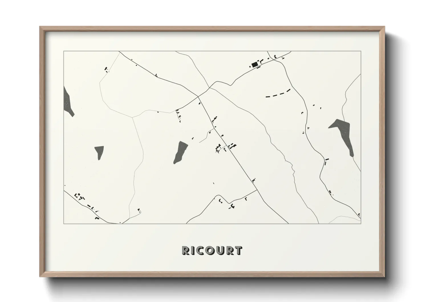 Une affiche de carte sur Ricourt