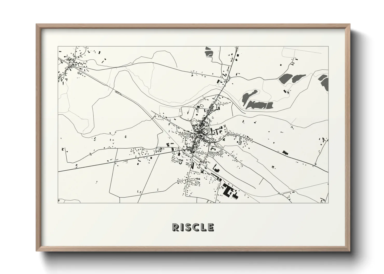 Une affiche de carte sur Riscle