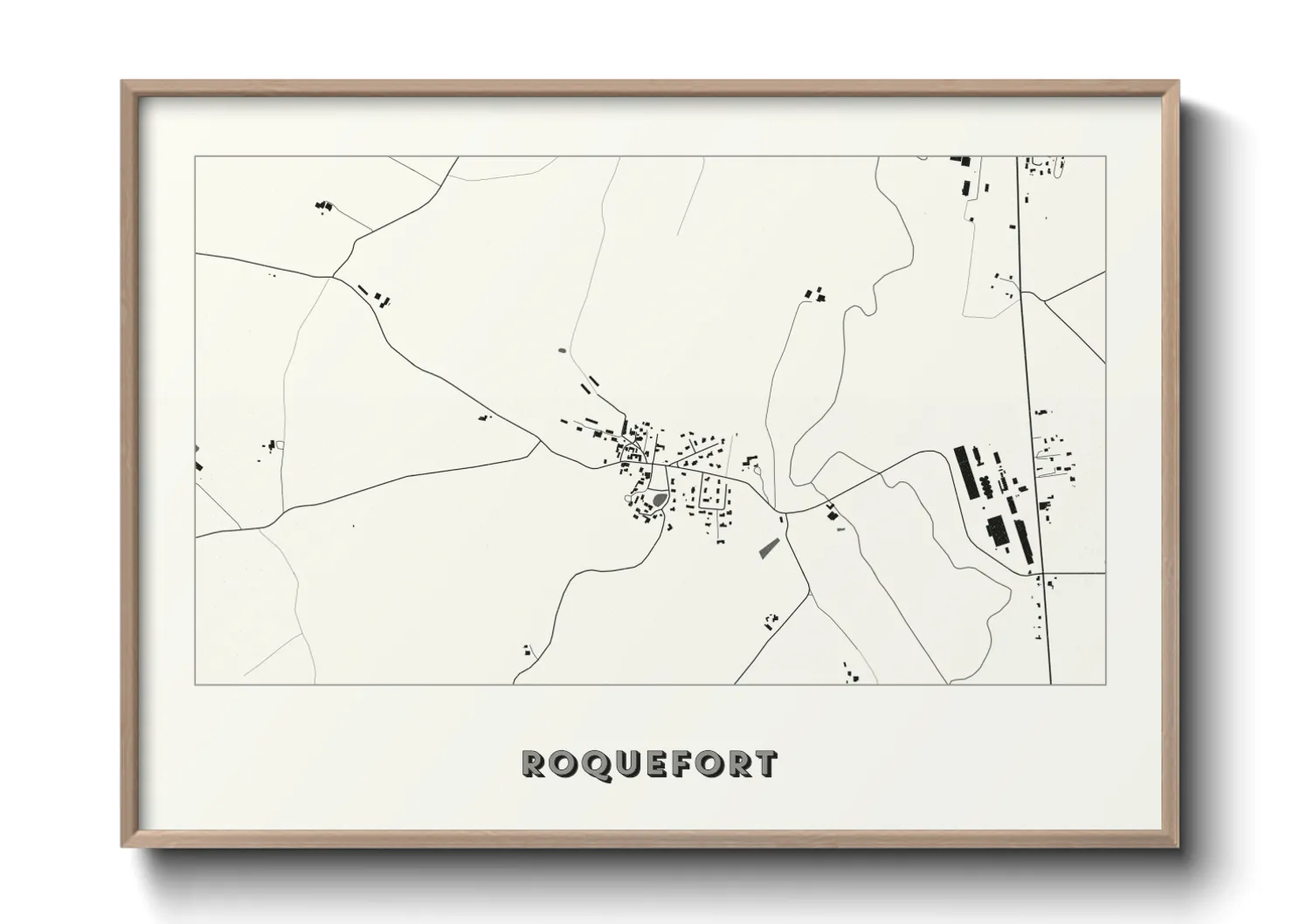 Une affiche de carte sur Roquefort