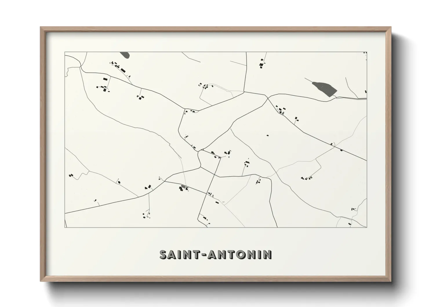 Une affiche de carte sur Saint-Antonin