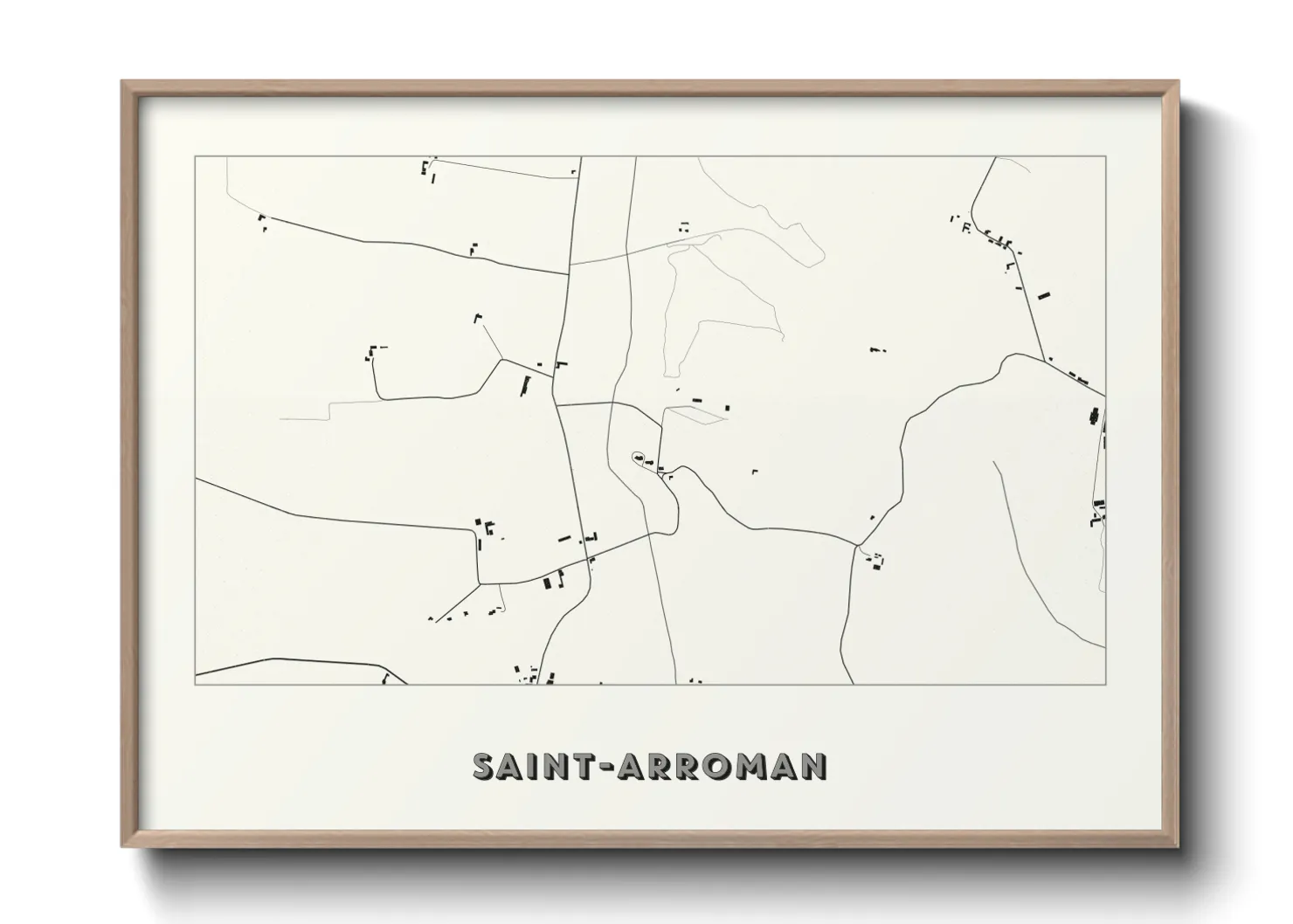 Une affiche de carte sur Saint-Arroman
