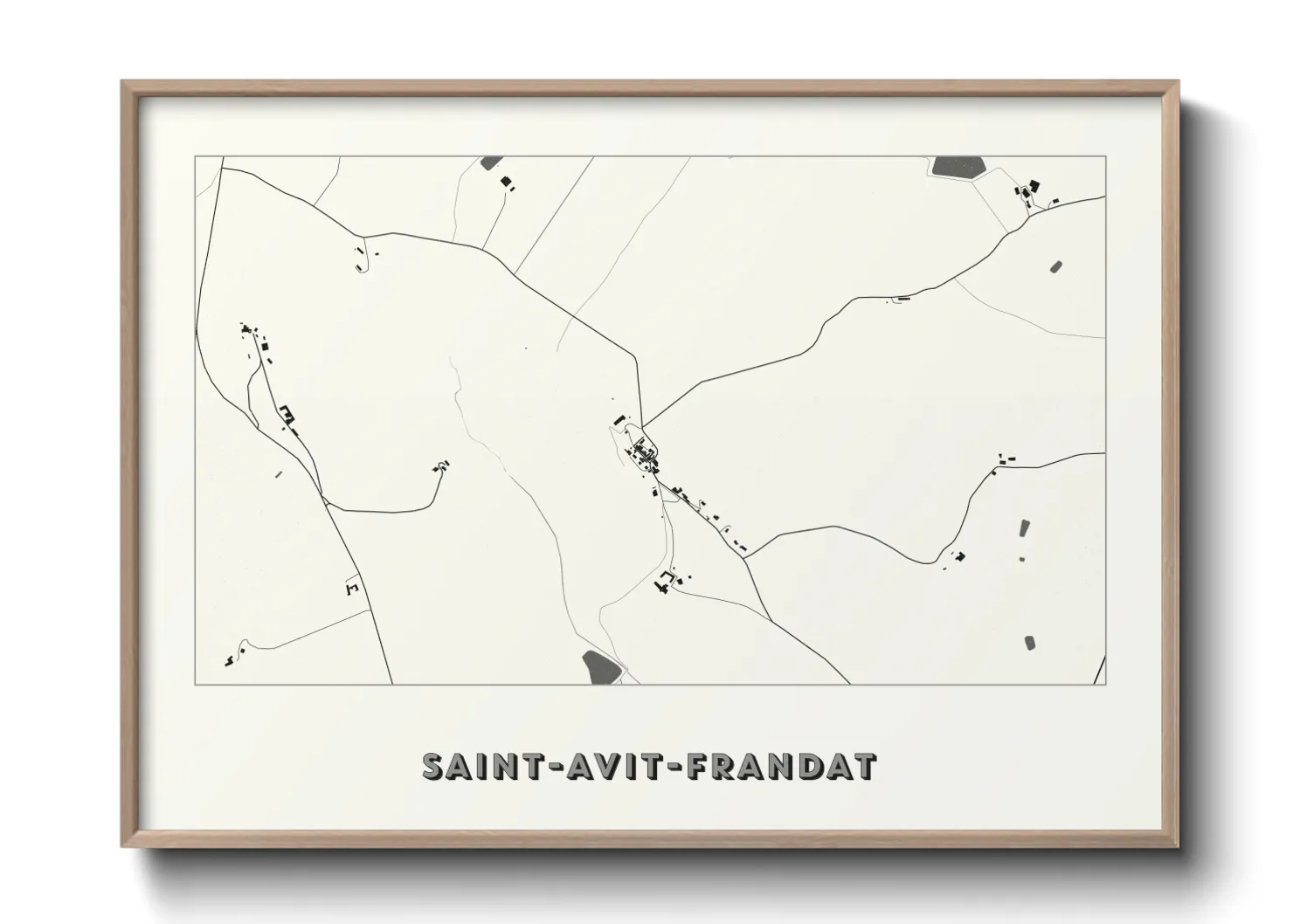 Une affiche de carte sur Saint-Avit-Frandat