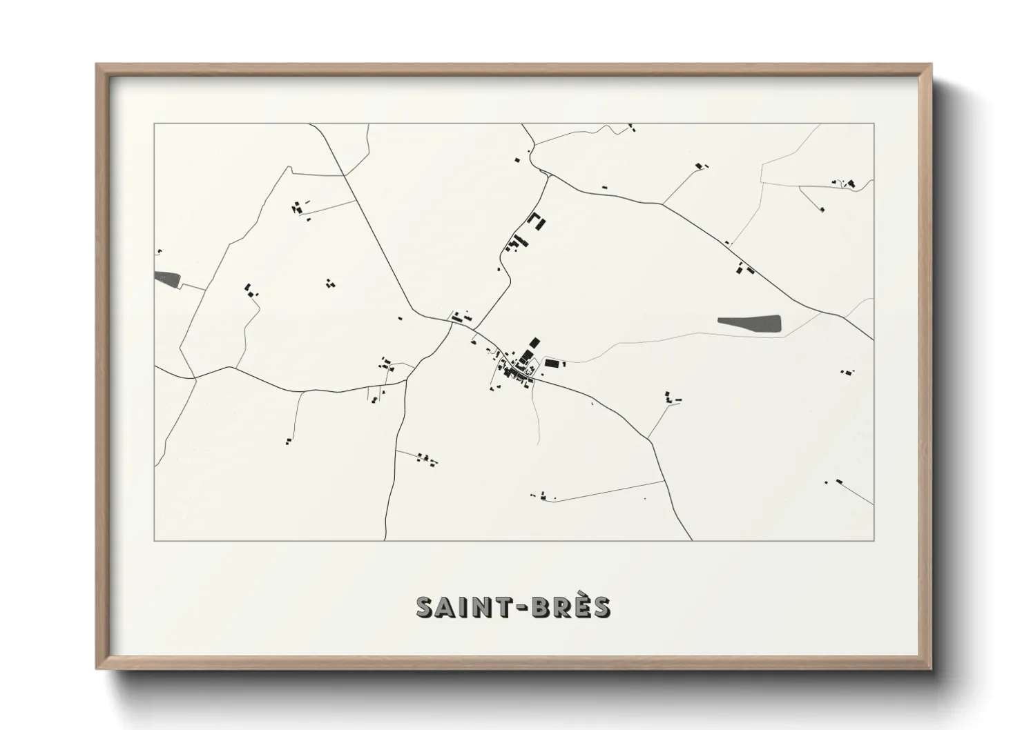 Une affiche de carte sur Saint-Brès