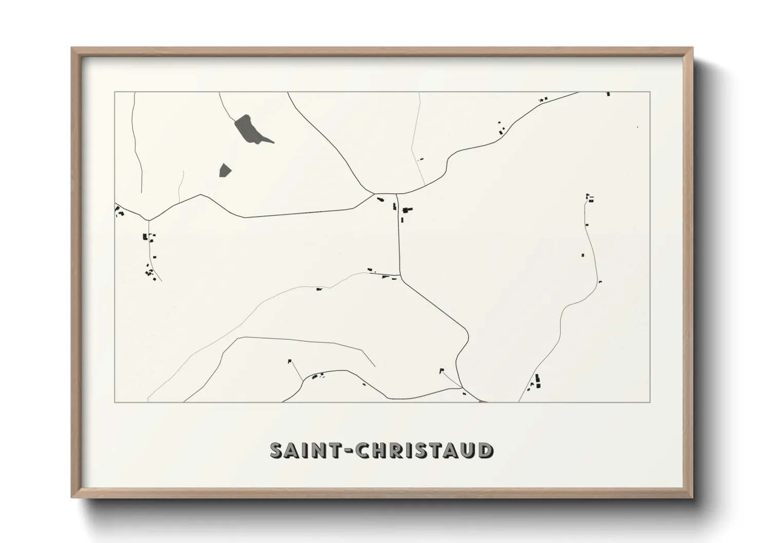 Une affiche de carte sur Saint-Christaud
