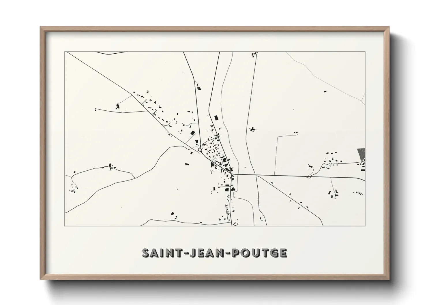 Une affiche de carte sur Saint-Jean-Poutge