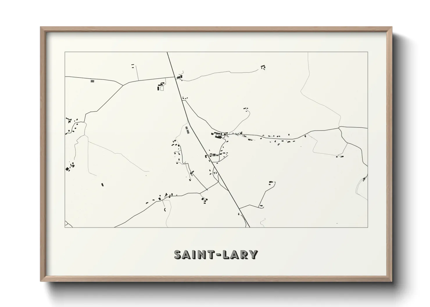 Une affiche de carte sur Saint-Lary