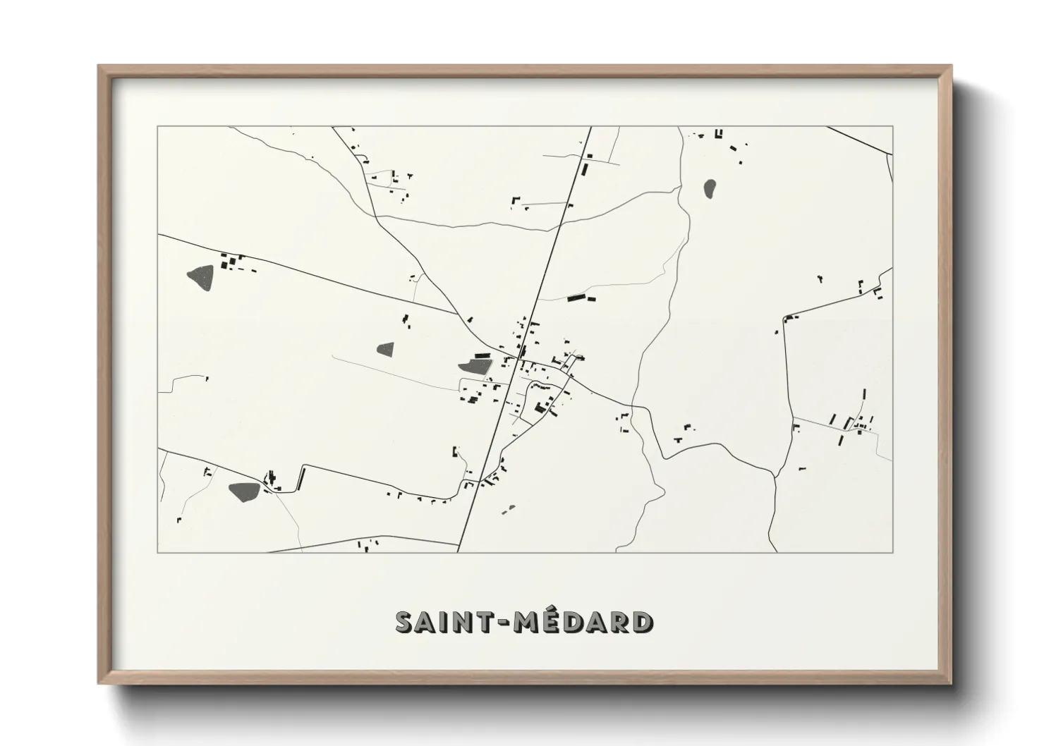 Une affiche de carte sur Saint-Médard