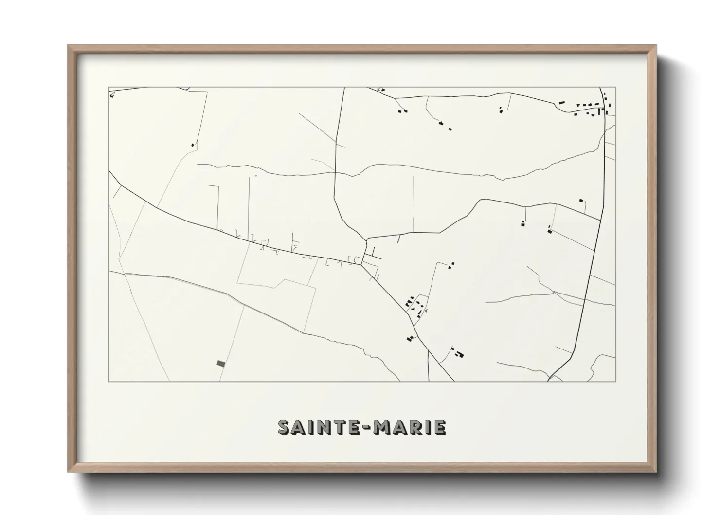 Une affiche de carte sur Sainte-Marie