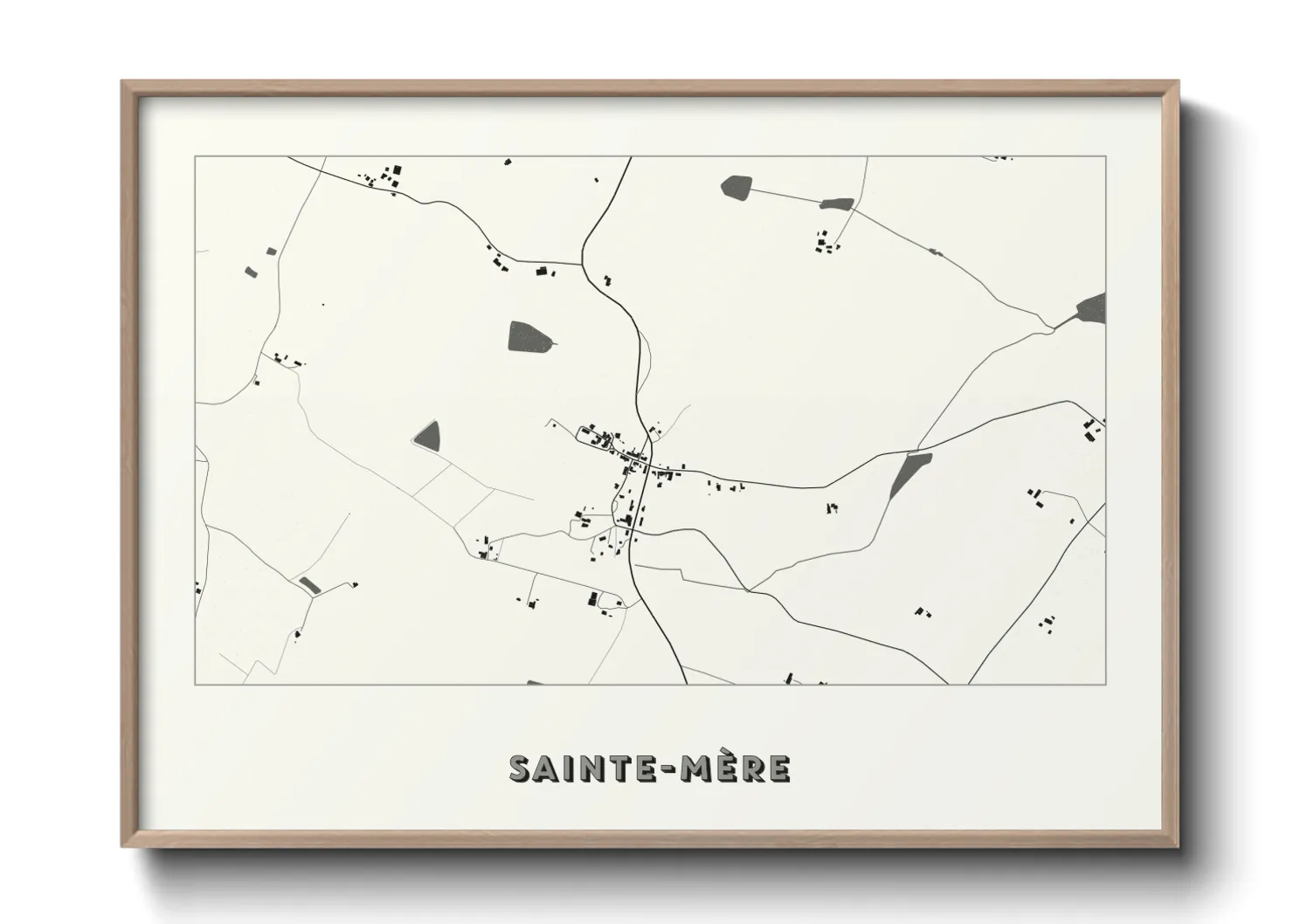 Une affiche de carte sur Sainte-Mère