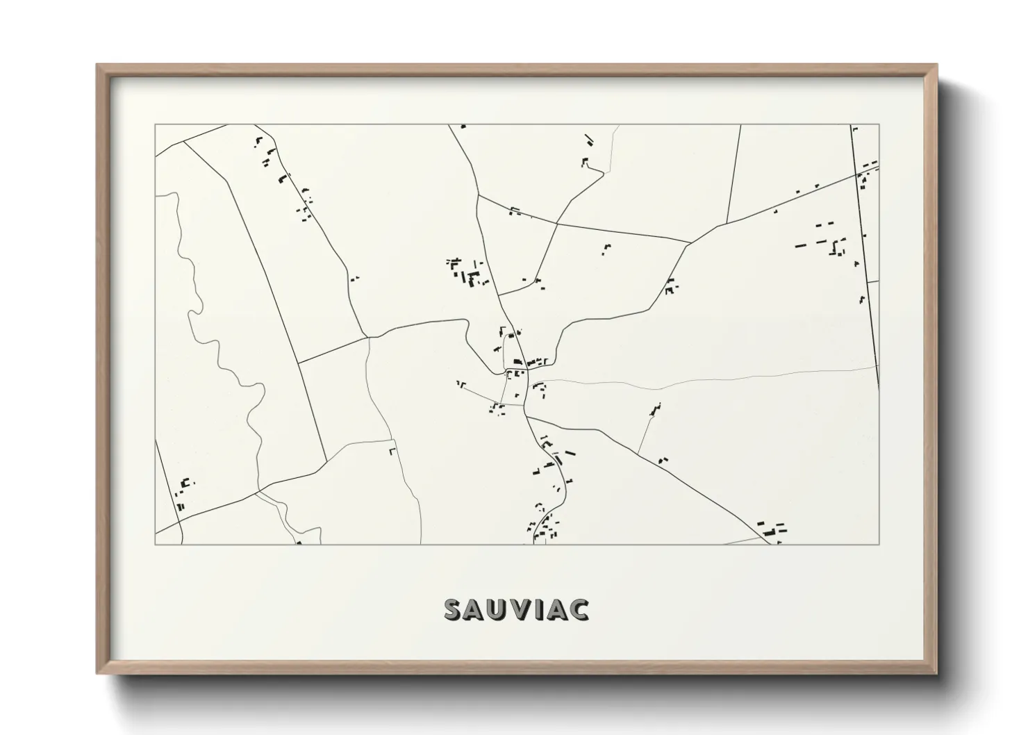 Une affiche de carte sur Sauviac