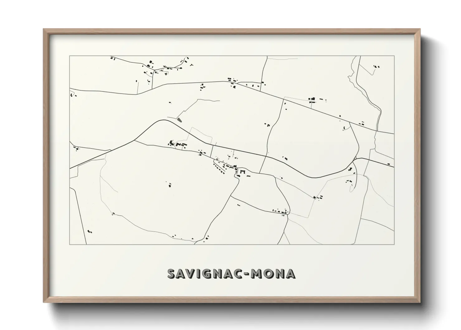 Une affiche de carte sur Savignac-Mona