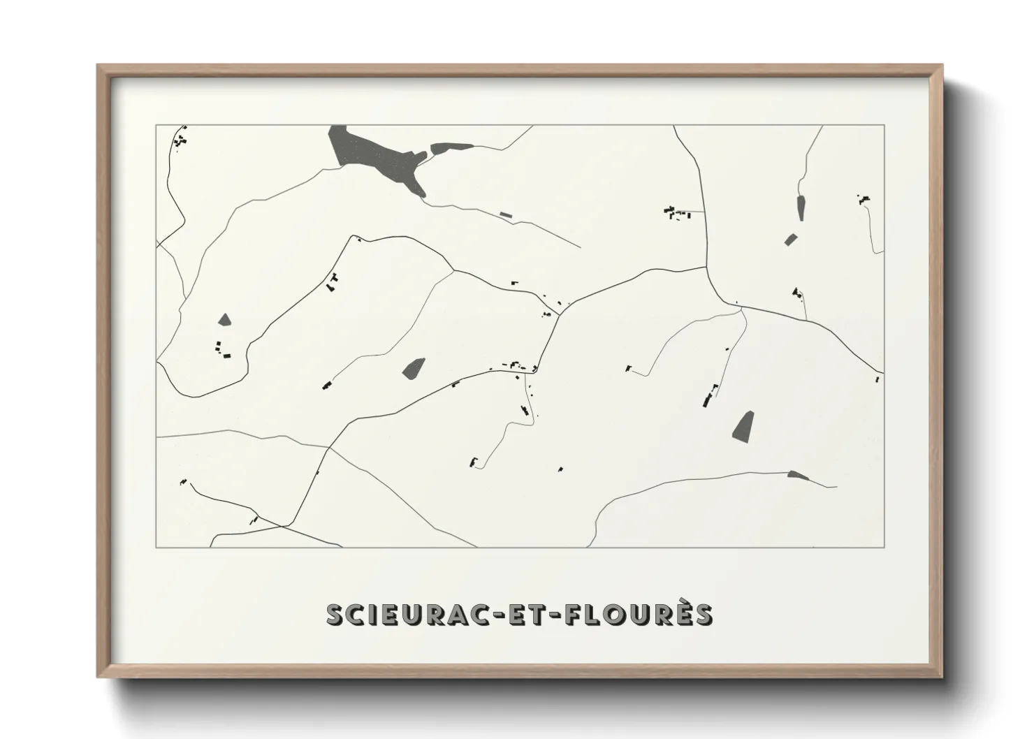 Une affiche de carte sur Scieurac-et-Flourès