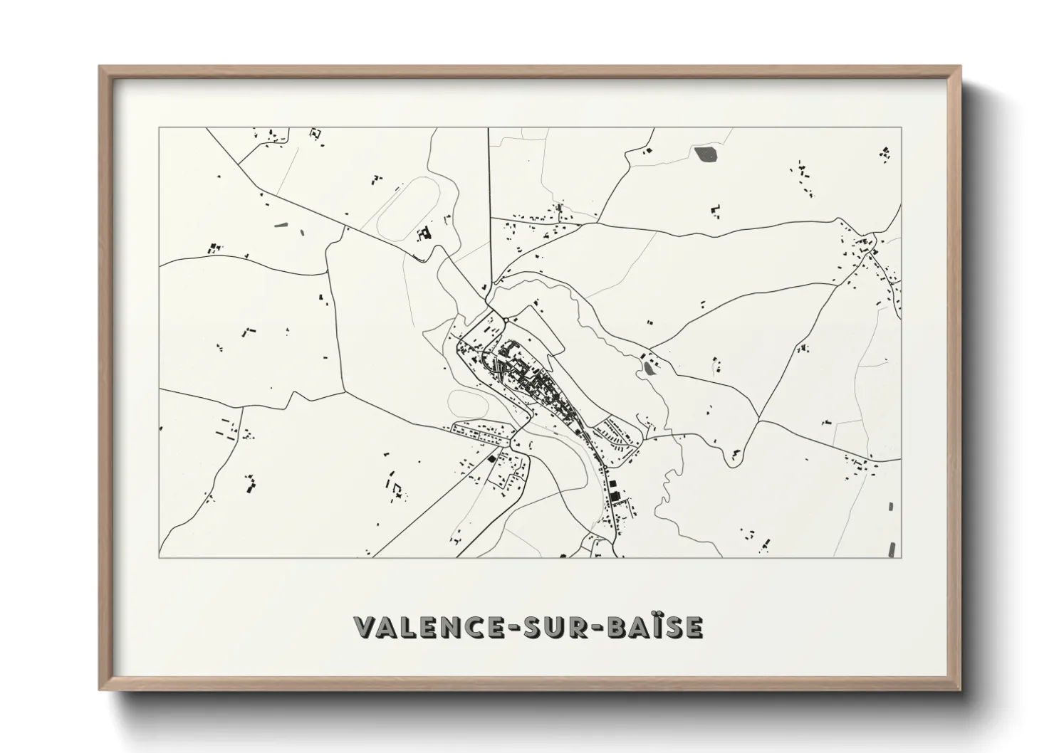 Une affiche de carte sur Valence-sur-Baïse