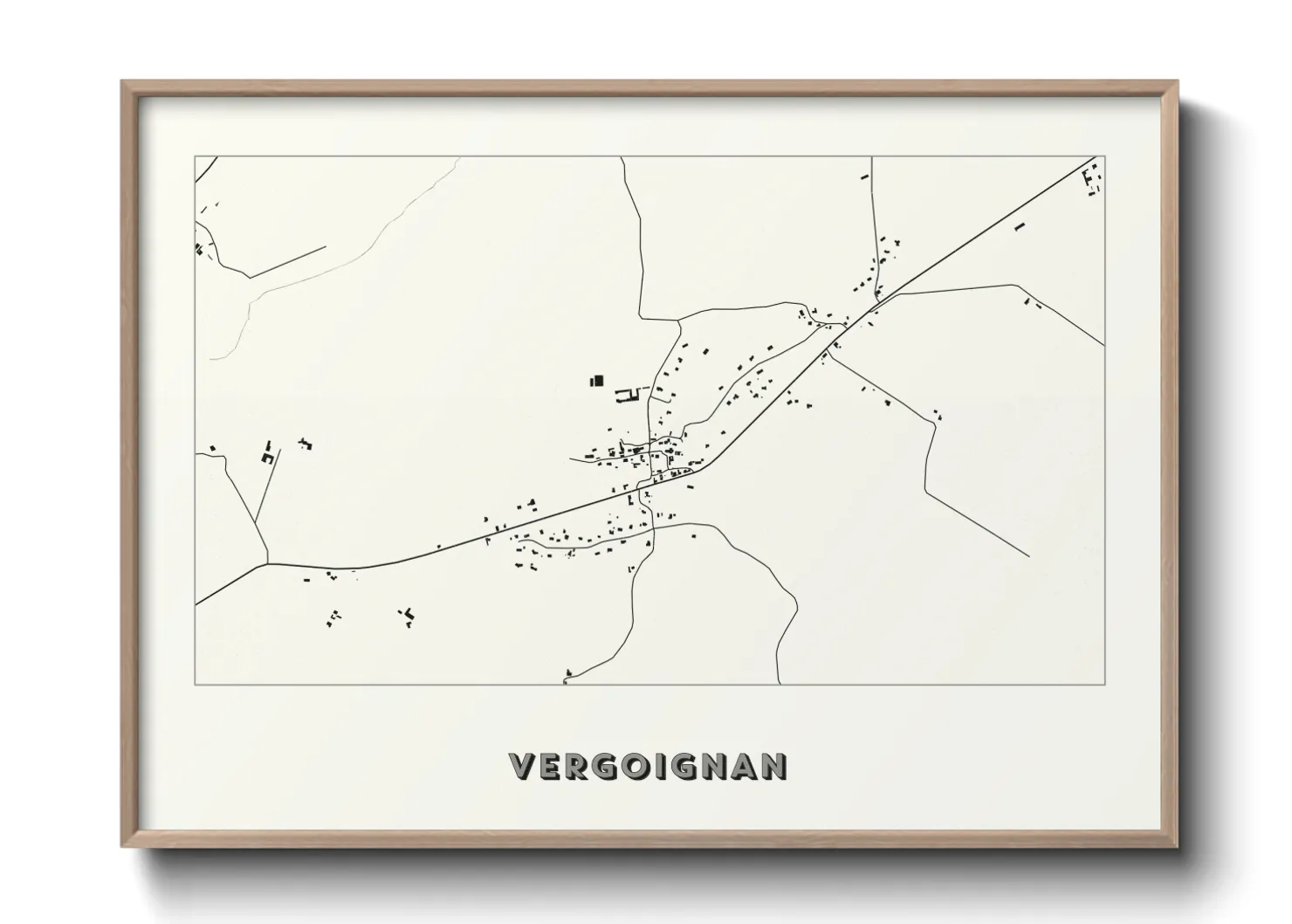 Une affiche de carte sur Vergoignan