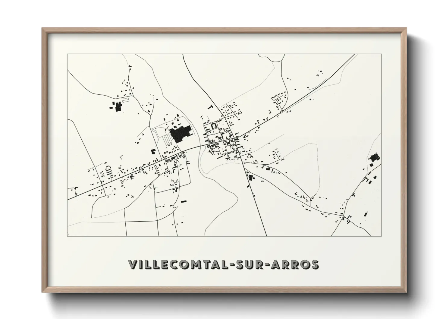 Une affiche de carte sur Villecomtal-sur-Arros