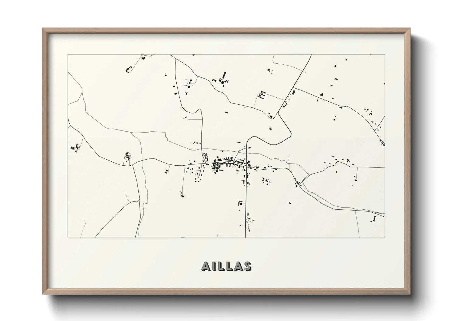 Une affiche de carte sur Aillas