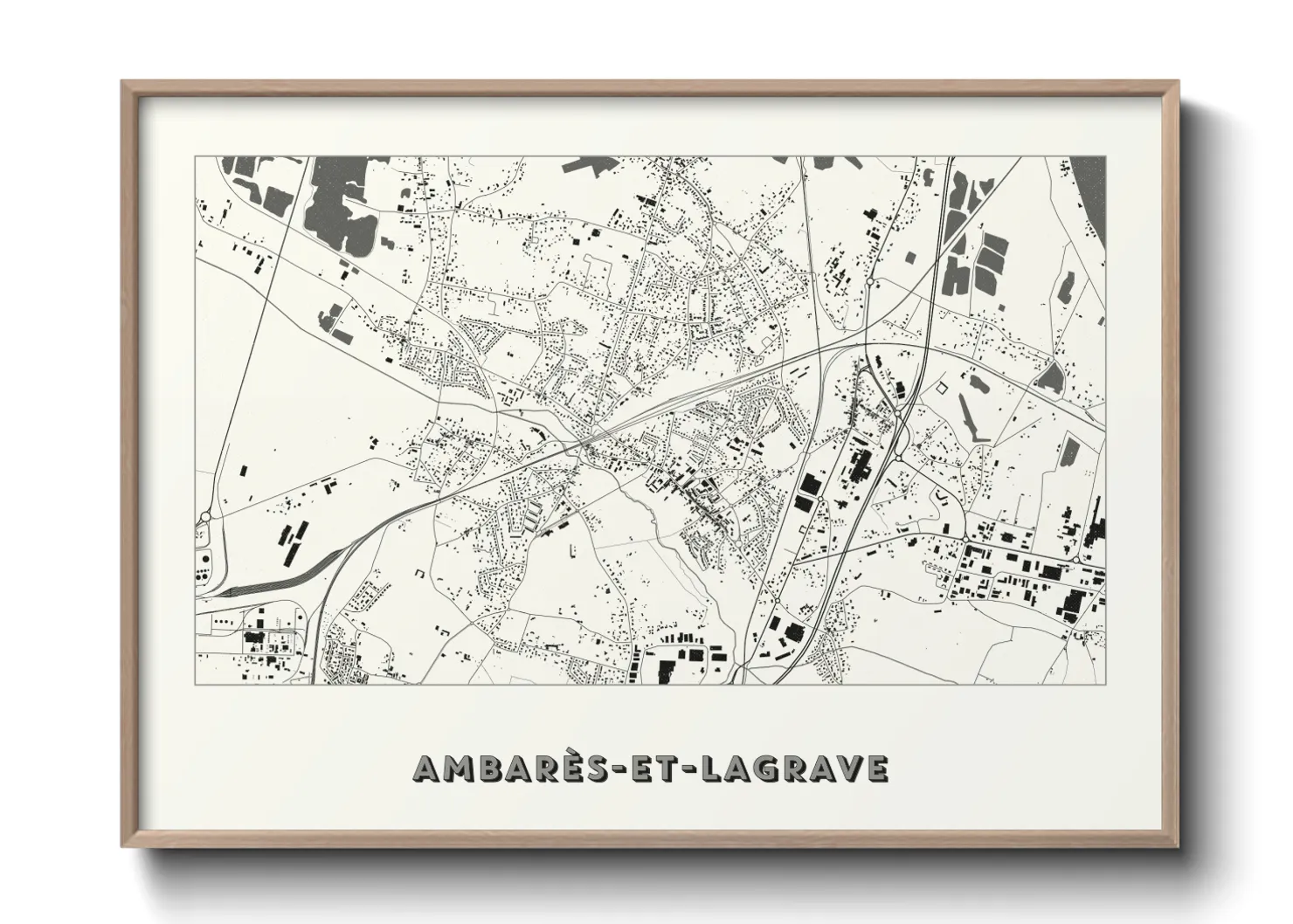 Une affiche de carte sur Ambarès-et-Lagrave