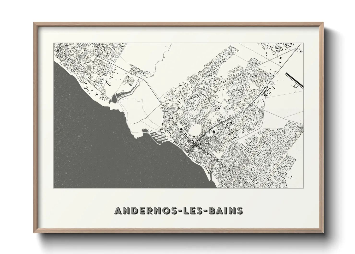 Une affiche de carte sur Andernos-les-Bains