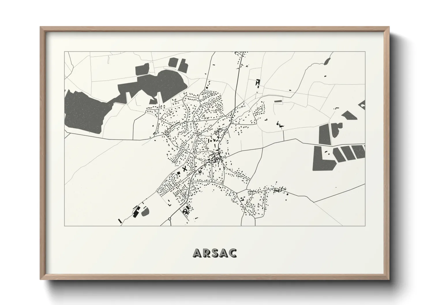 Une affiche de carte sur Arsac