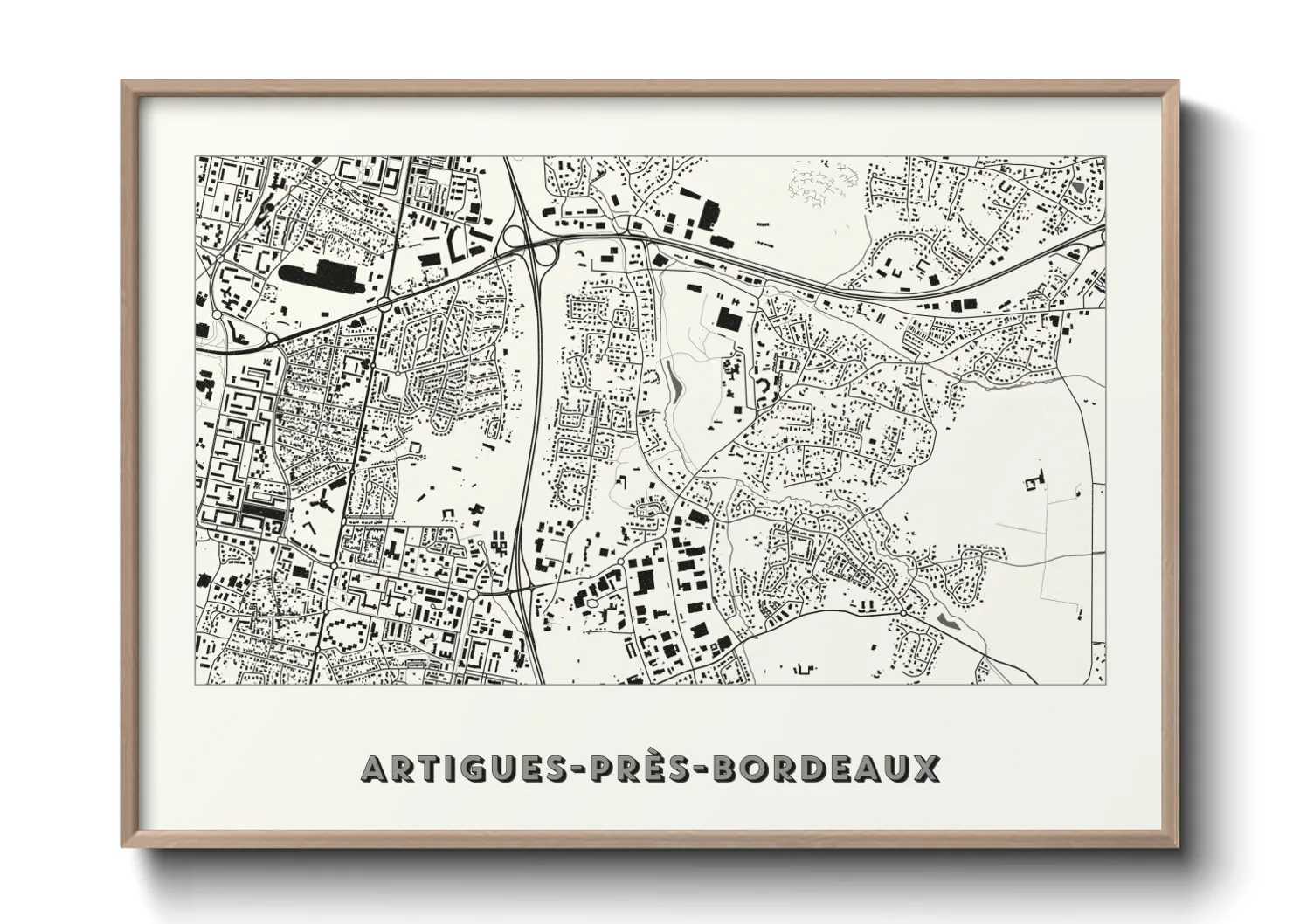 Une affiche de carte sur Artigues-près-Bordeaux