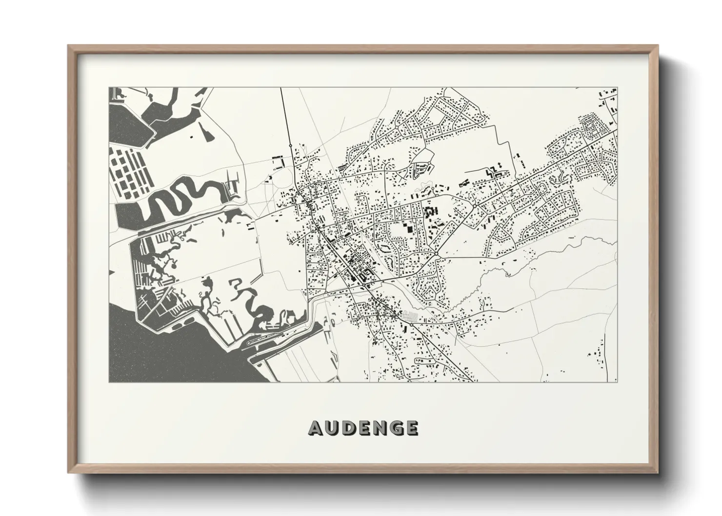 Une affiche de carte sur Audenge