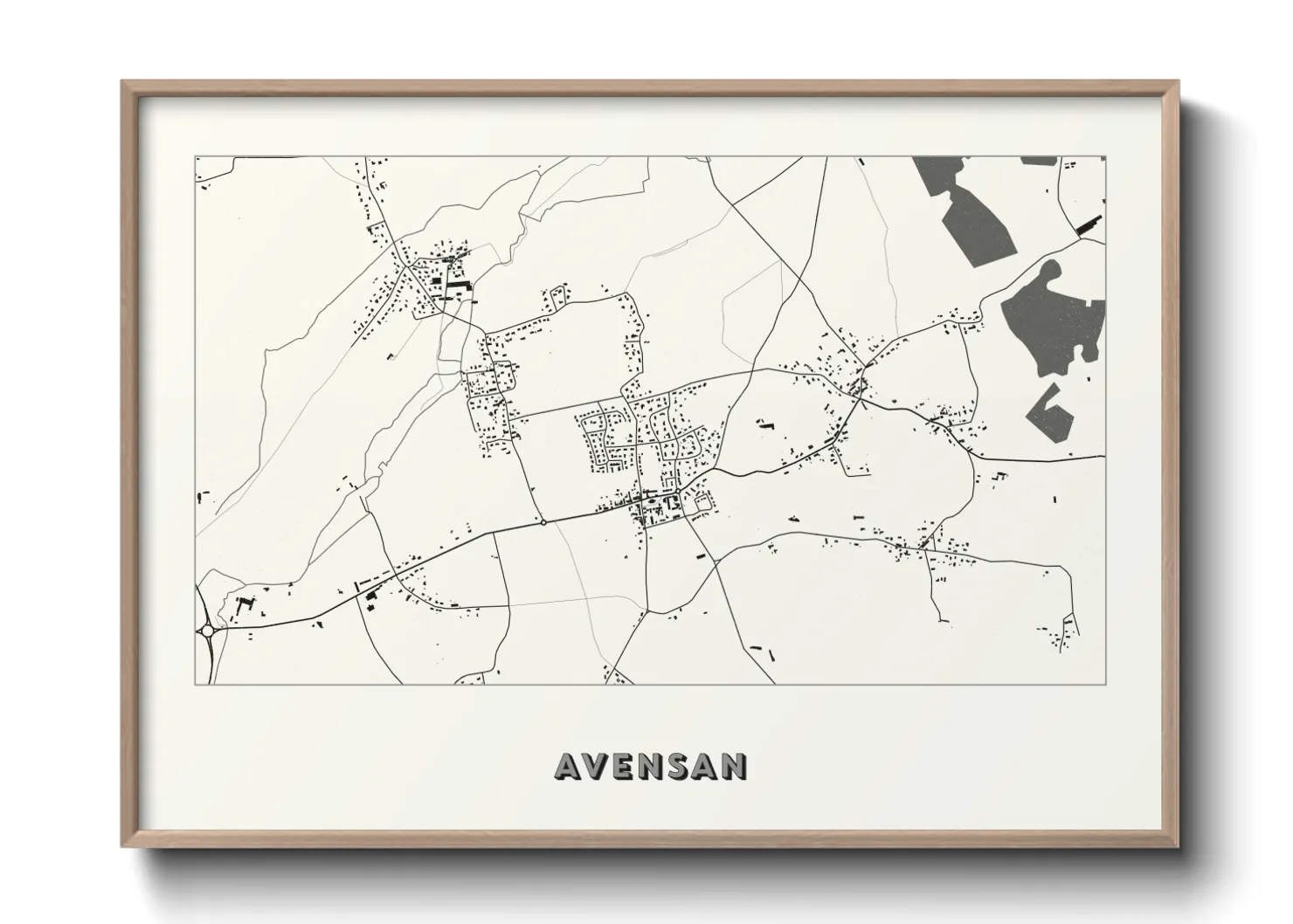 Une affiche de carte sur Avensan