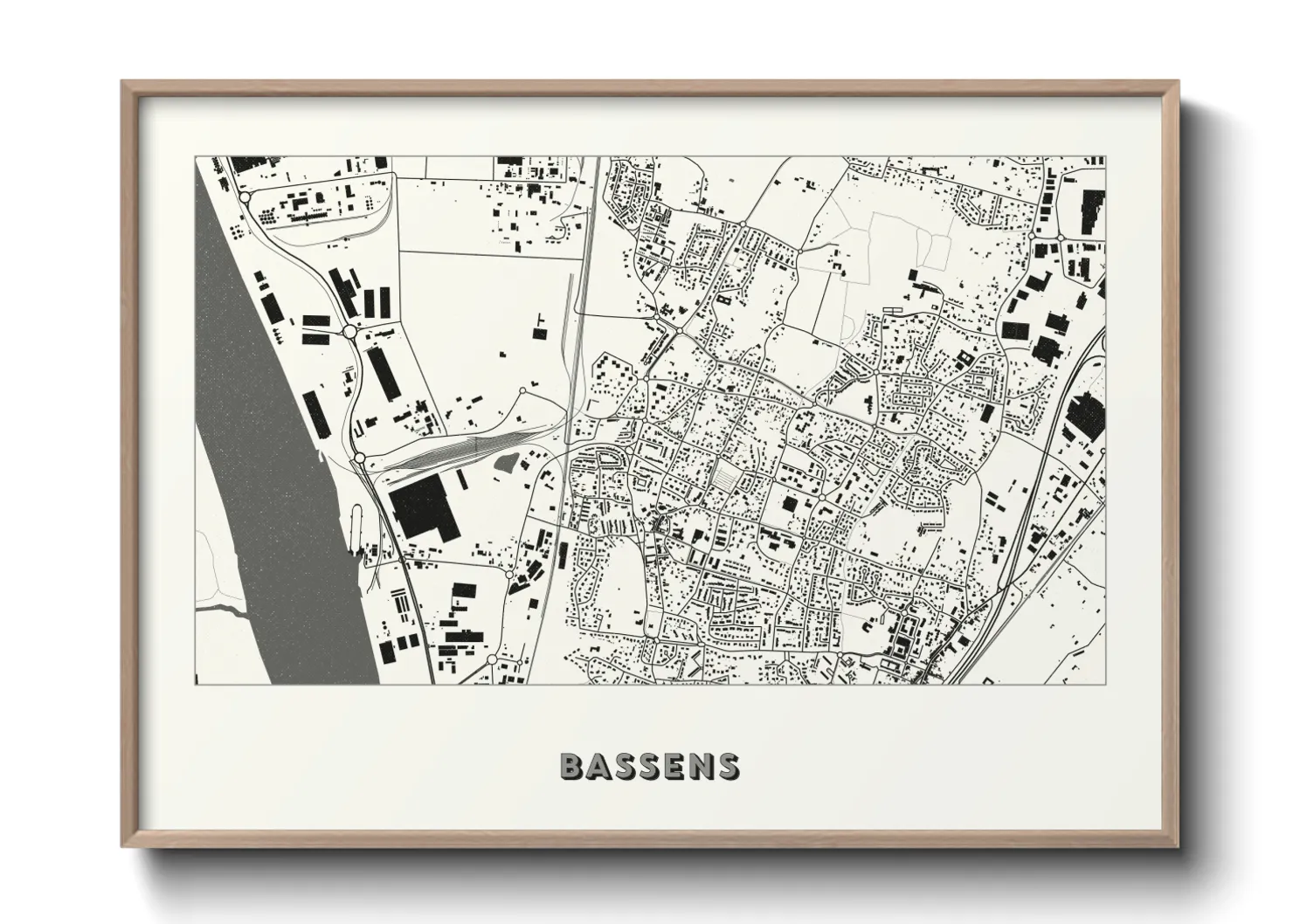 Une affiche de carte sur Bassens