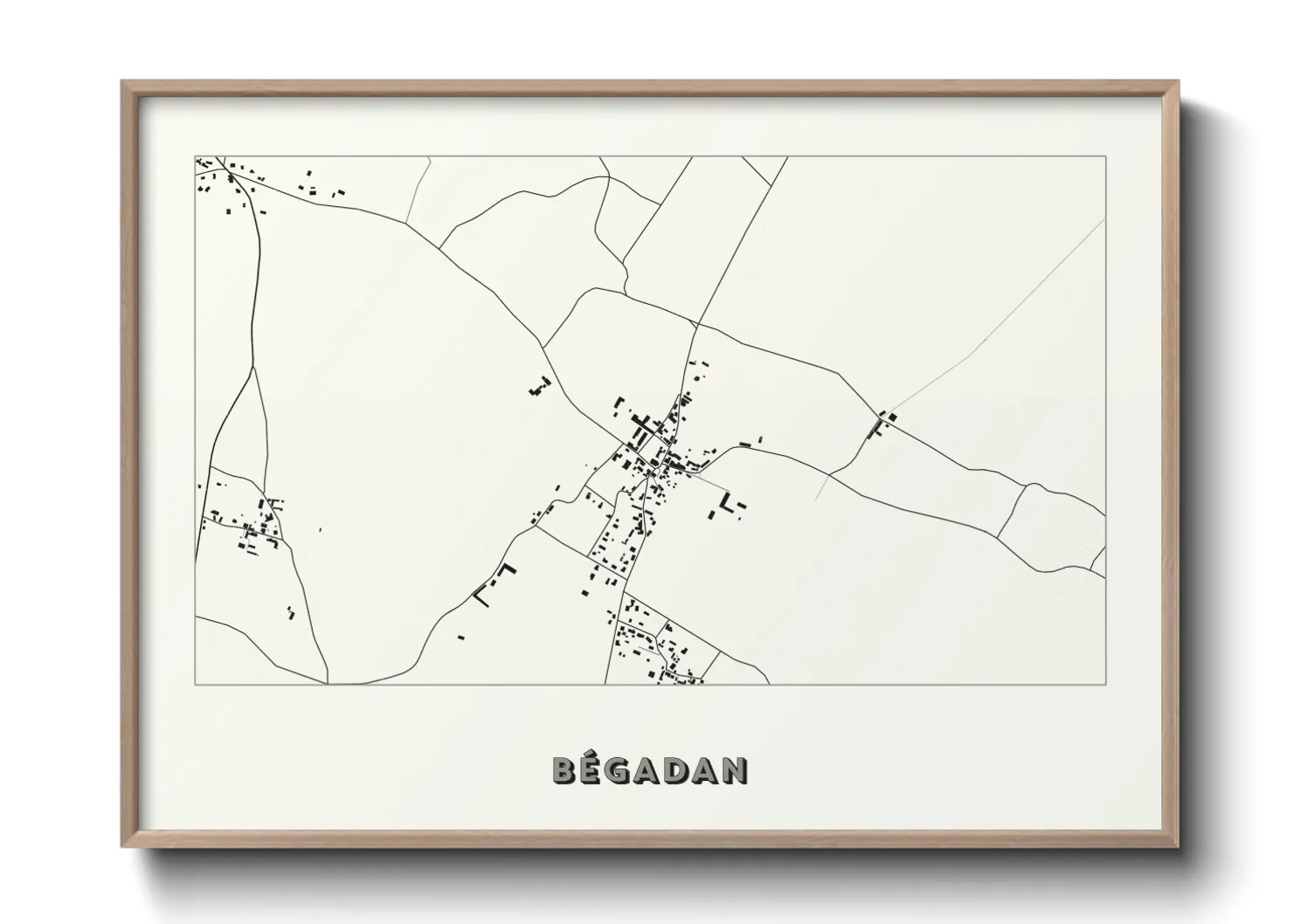 Une affiche de carte sur Bégadan