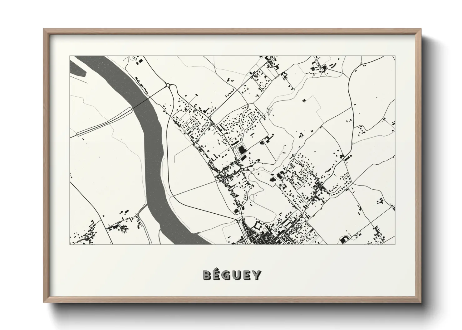 Une affiche de carte sur Béguey