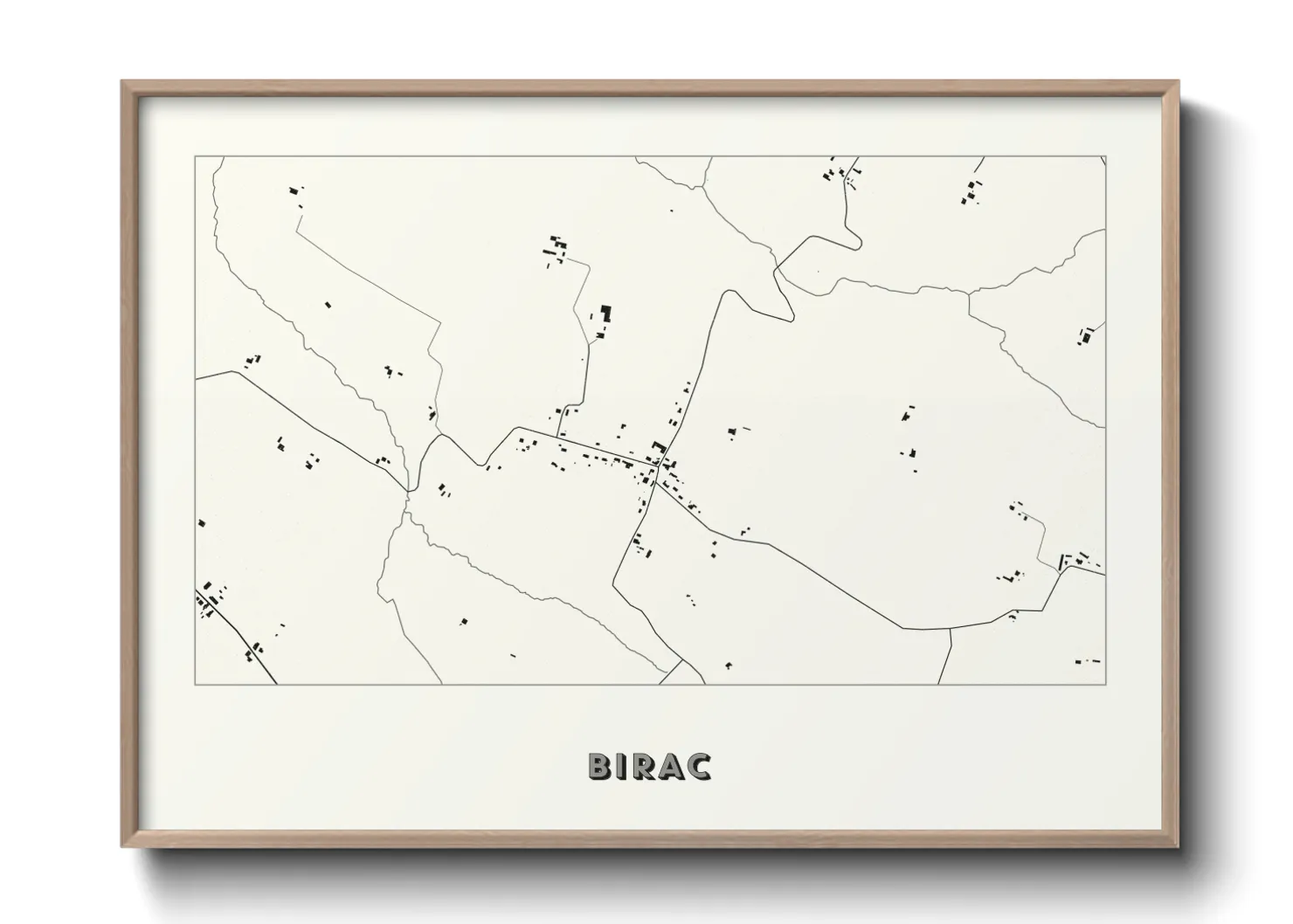 Une affiche de carte sur Birac