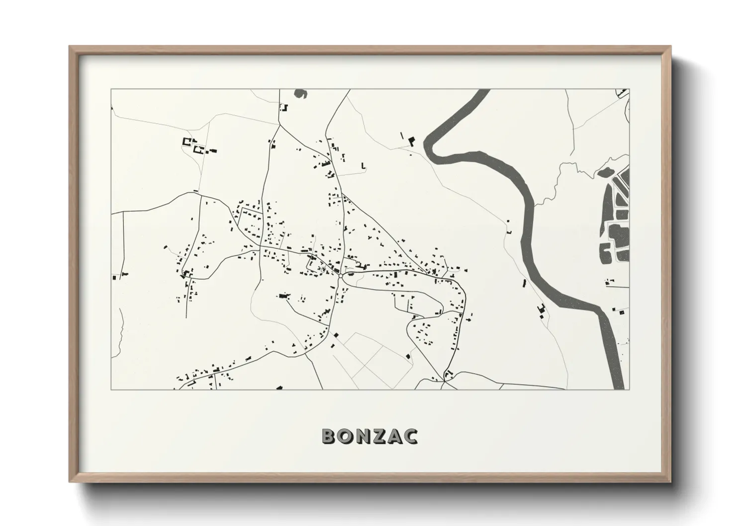 Une affiche de carte sur Bonzac