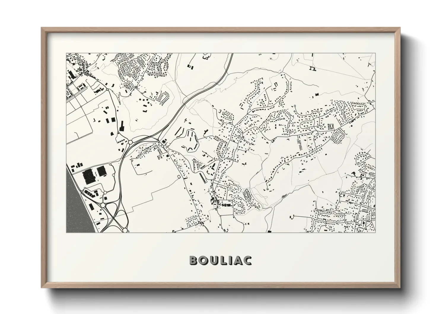 Une affiche de carte sur Bouliac